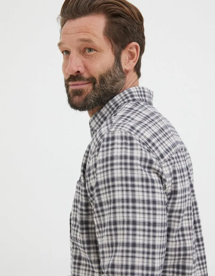 Bowes Check Shirt Black Men FatFace Shirts