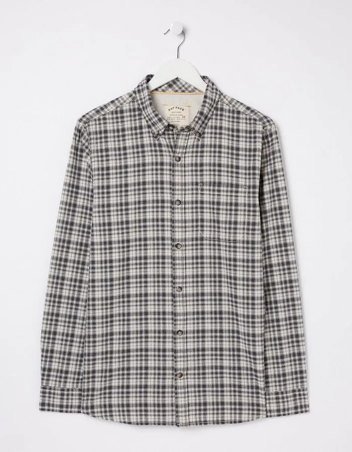 Bowes Check Shirt Black Men FatFace Shirts