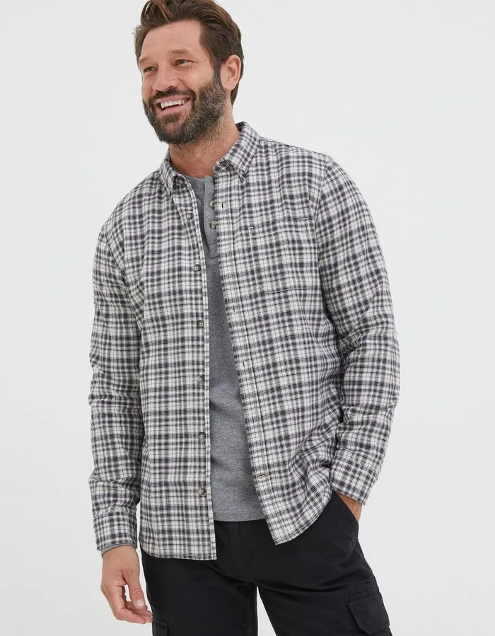 Bowes Check Shirt Black Men FatFace Shirts