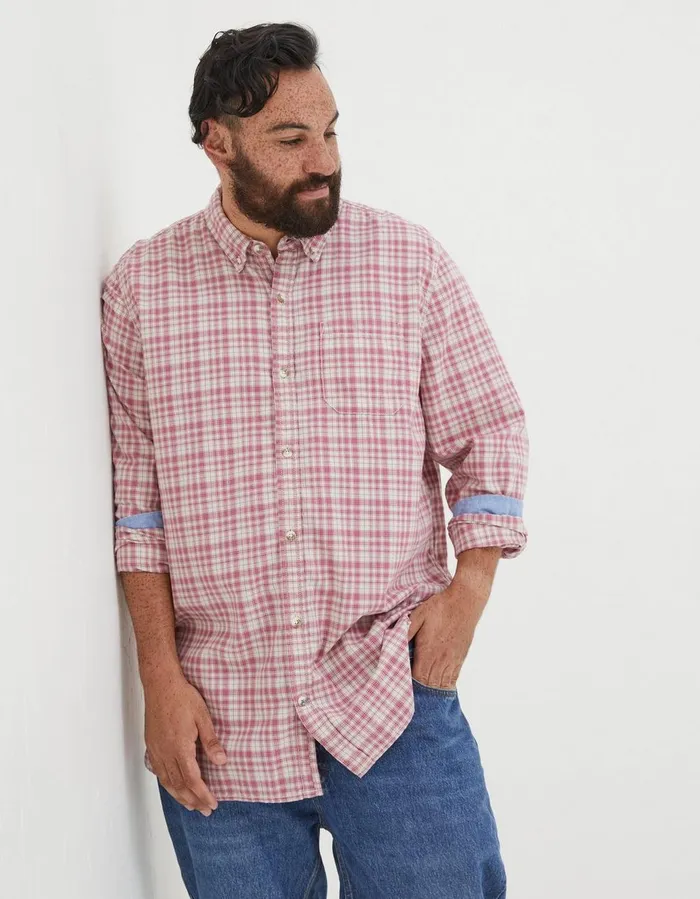 Bowes Check Shirt Rose Pink Men FatFace Shirts