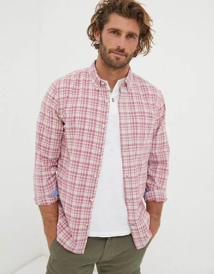 Bowes Check Shirt Rose Pink Men FatFace Shirts