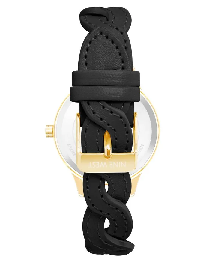 Braid Patterned Strap Watch Black WomenMen Nine West Watches