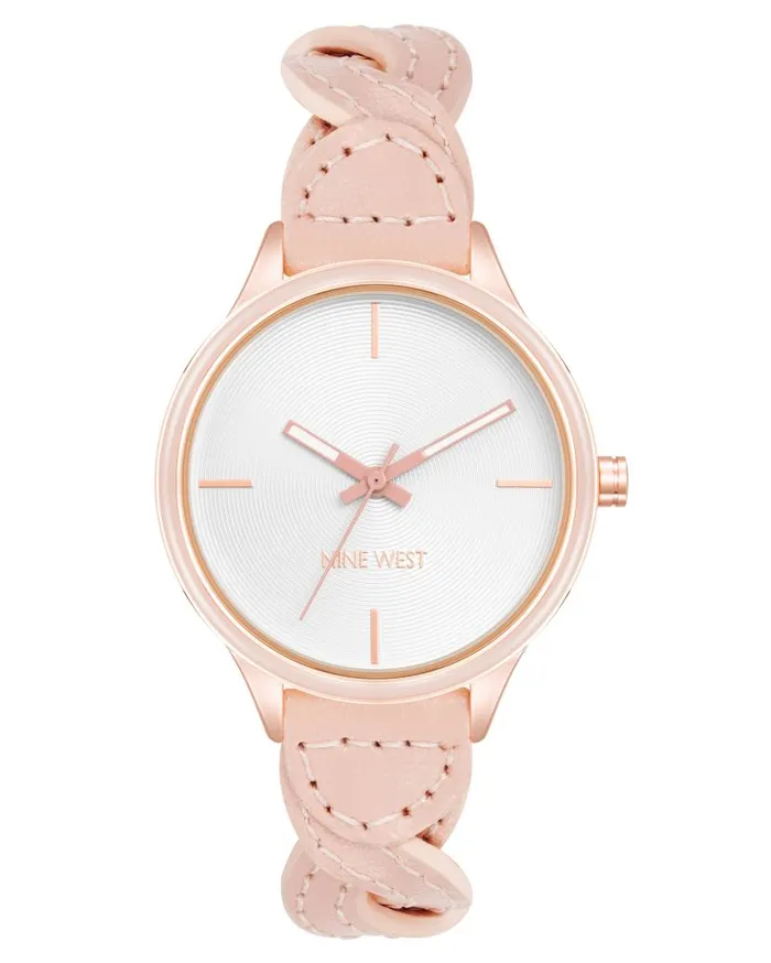 Braid Patterned Strap Watch Pink WomenMen Nine West Watches