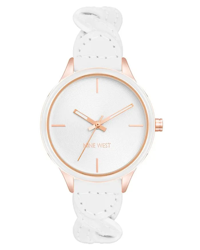 Braid Patterned Strap Watch White WomenMen Nine West Watches