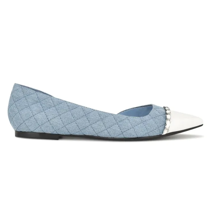 Breza Pointy Toe Casual Flats Denim Women Nine West Flats and Loafers