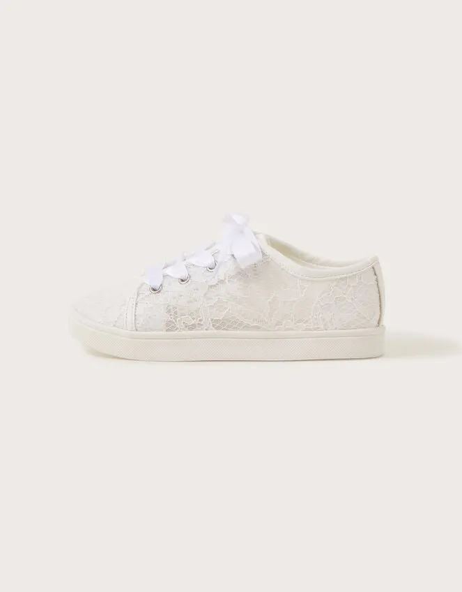 Bridal Lace Trainers Ivory Children Monsoon Girls039 Shoes and Sandals