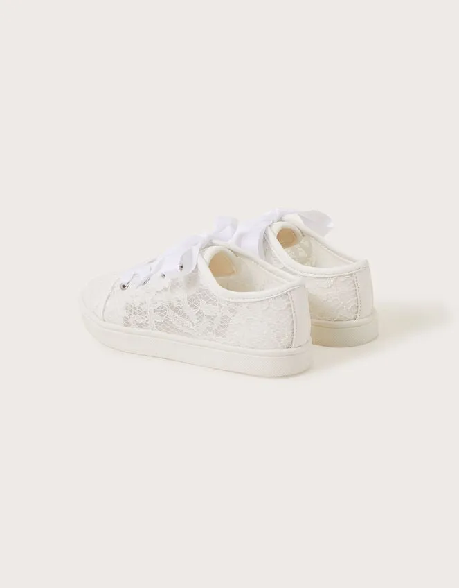 Bridal Lace Trainers Ivory Children Monsoon Girls039 Shoes and Sandals
