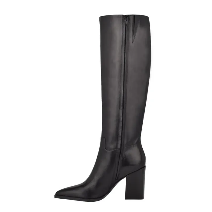 Brixe Heeled Boots Black Leather Women Nine West Heels
