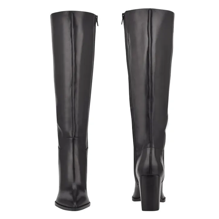 Brixe Heeled Boots Black Leather Women Nine West Heels