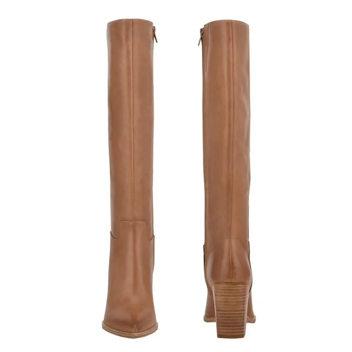 Brixe Heeled Boots Medium Natural Leather Women Nine West Boots and Booties