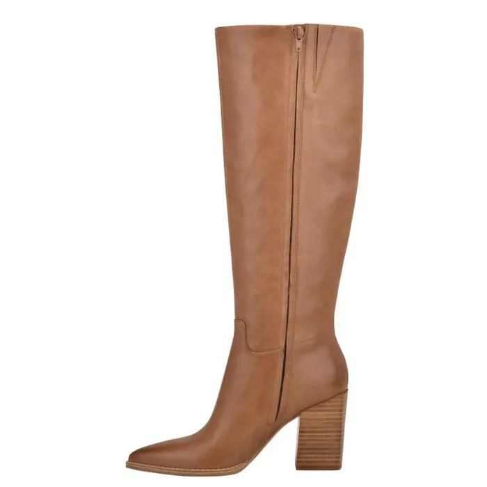 Brixe Heeled Boots Medium Natural Leather Women Nine West Heels
