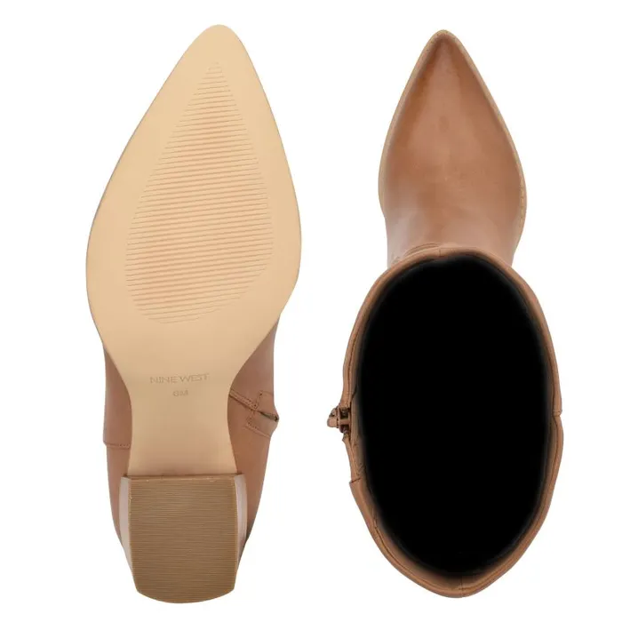 Brixe Heeled Boots Medium Natural Leather Women Nine West Heels