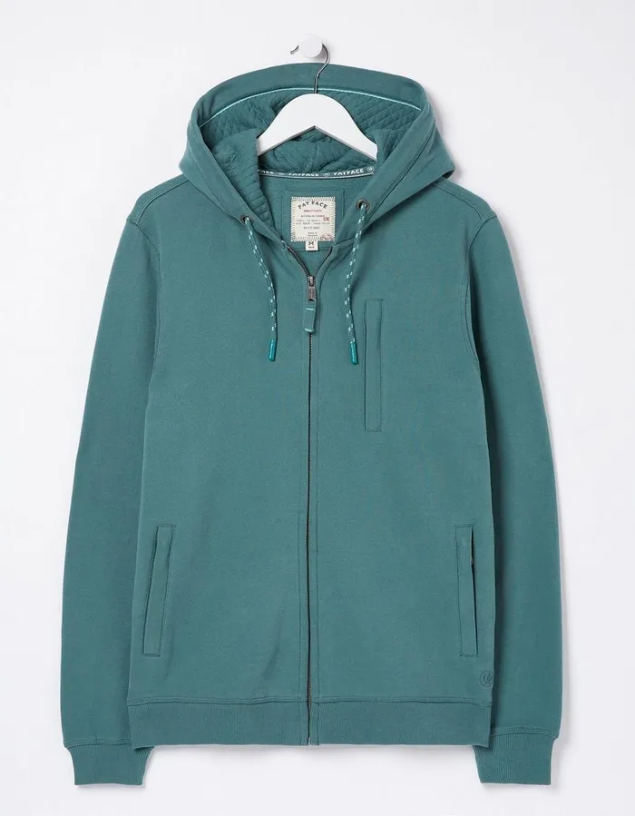 Brooke Zip Through Hoodie Grey Marl Men FatFace Sweatshirts and Hoodies