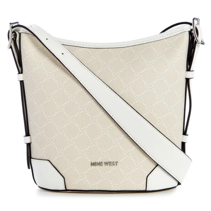 Brooklyn Crossbody Bucket Cream Logo WomenMen Nine West New Handbags