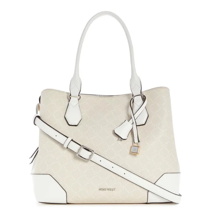 Brooklyn Jet Set Carryall Cream Logo WomenMen Nine West New Handbags