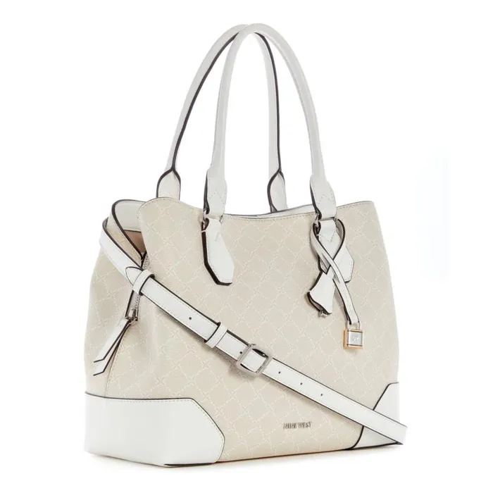 Brooklyn Jet Set Carryall Cream Logo WomenMen Nine West New Handbags