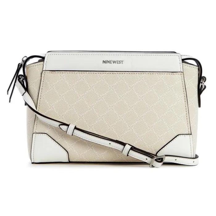 Brooklyn Jet Set Crossbody Cream Logo WomenMen Nine West New Handbags