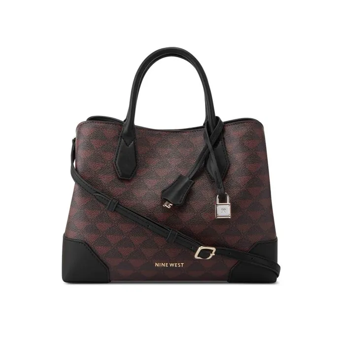 Brooklyn Jet Set Satchel Mahogany Logo WomenMen Nine West Satchels and Shoulder Bags Brooklyn Jet Set Satchel Mahogany Logo WomenMen Nine West Satchels and Shoulder Bags