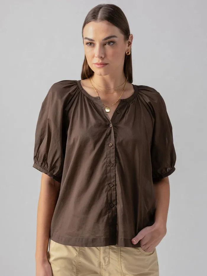 Bubble Sleeve Boho Blouse Mud Bath Women Sanctuary Clothing Tees and Tops