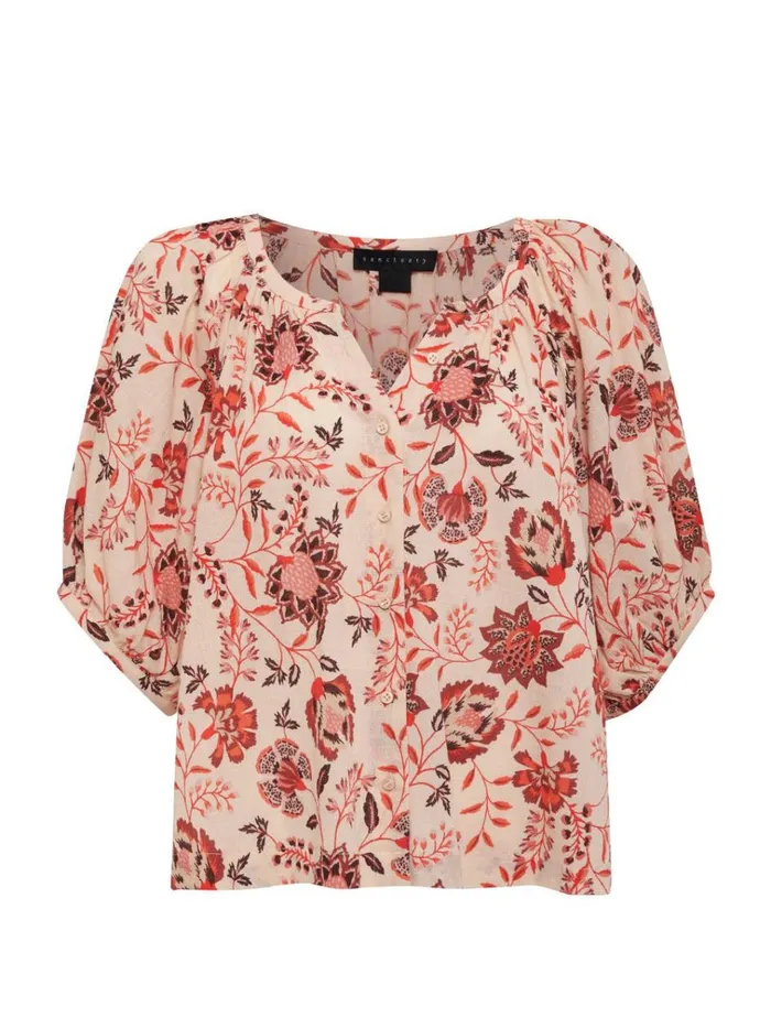 Bubble Sleeve Boho Blouse Pacific Light Women Sanctuary Clothing Tees and Tops Bubble Sleeve Boho Blouse Pacific Light Women Sanctuary Clothing Tees and Tops