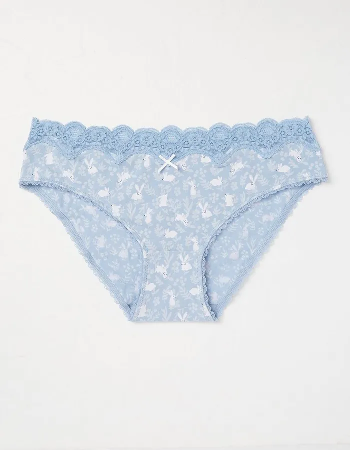 Bunny Print Mini Knickers Blue Women FatFace Socks Underwear and Tights