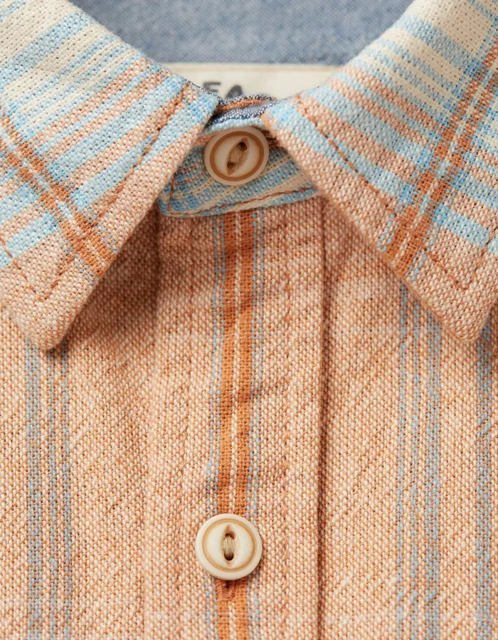 Burland Ombre Check Shirt Dusky Orange Men FatFace Shirts