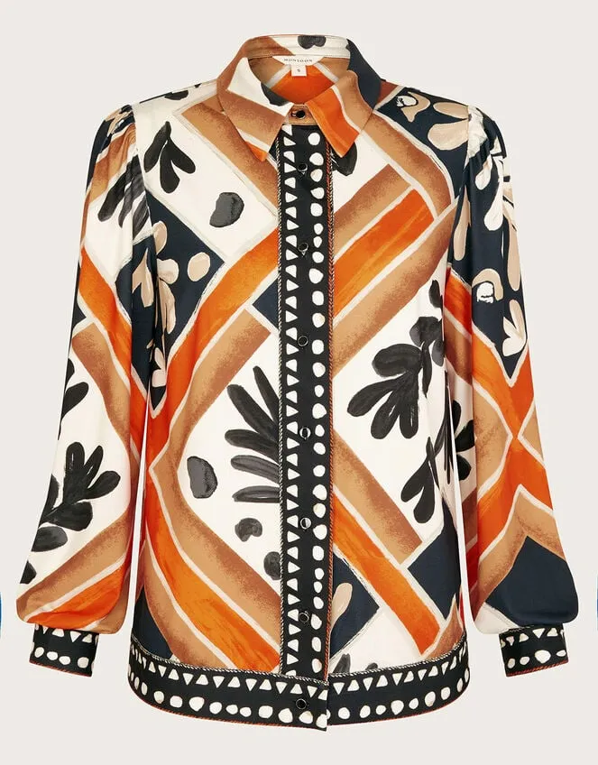Cadenza Print Jersey Shirt Black Women Monsoon Tops and Blouses