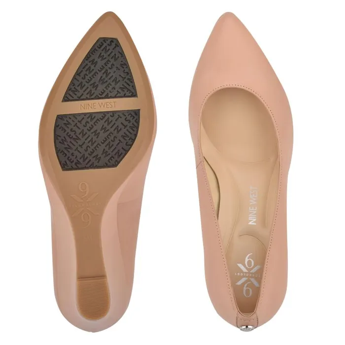 Cal 92159 Dress Wedges Barely Nude Leather Women Nine West Heels