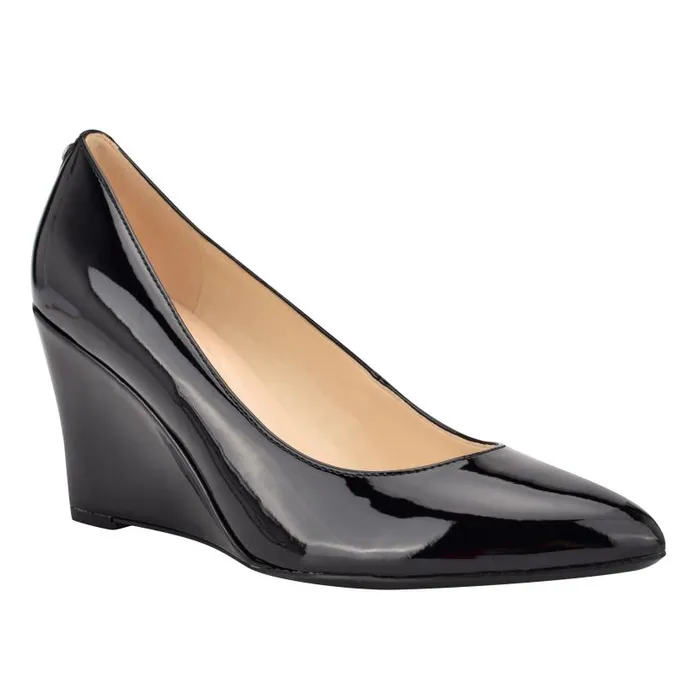 Cal 92159 Dress Wedges Black Patent Women Nine West Heels