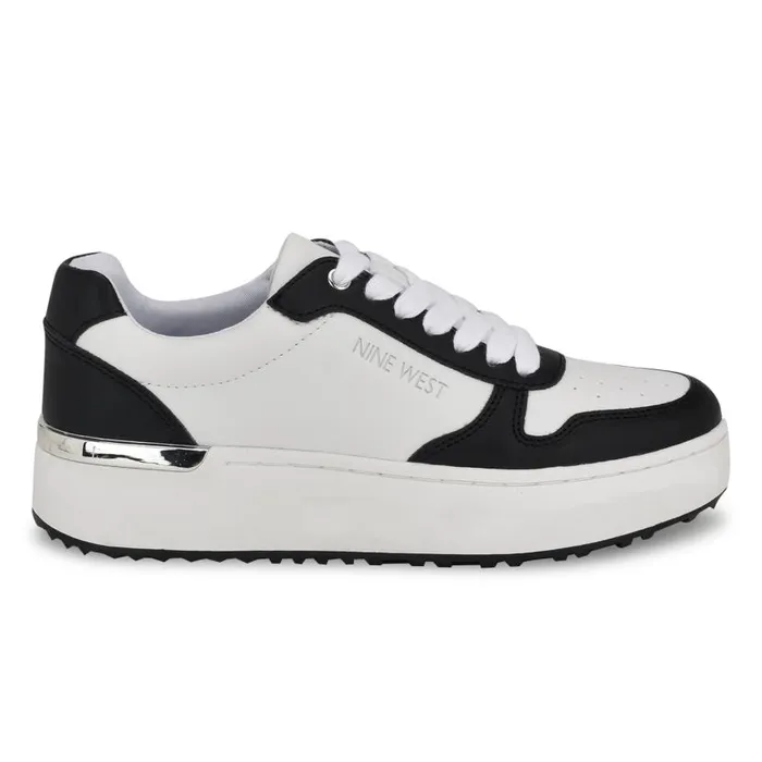 Calpha Laceup Sneakers Whiteblack Women Nine West Sneakers
