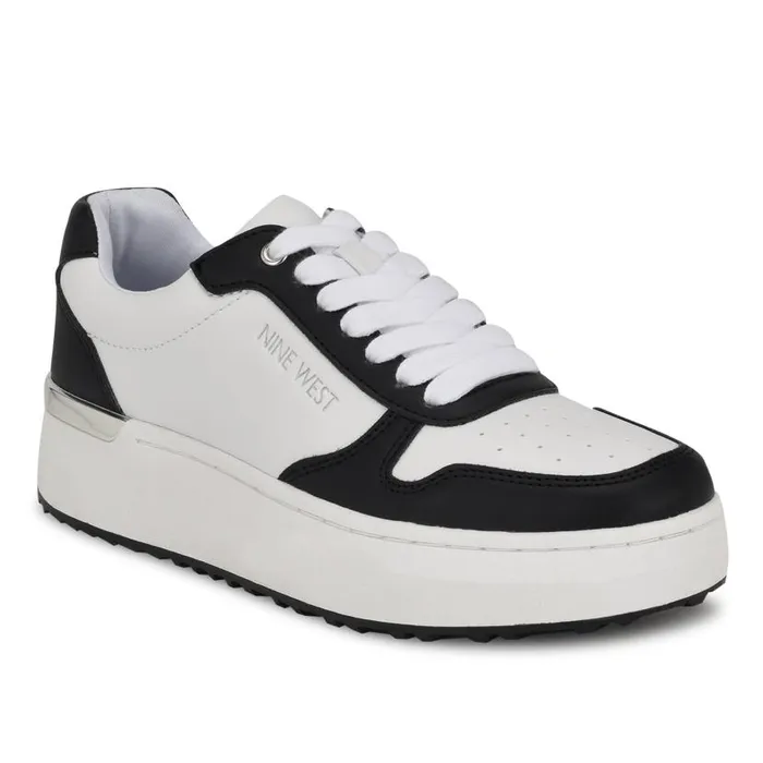 Calpha Laceup Sneakers Whiteblack Women Nine West Sneakers