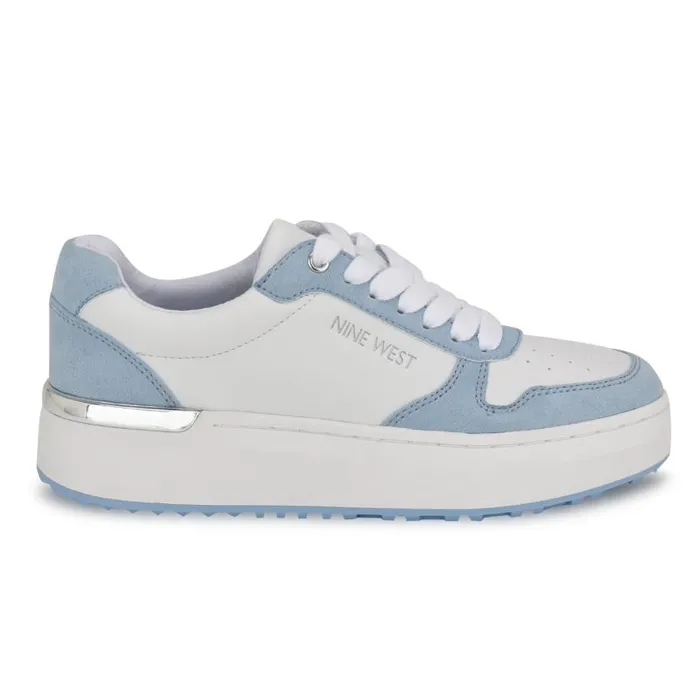 Calpha Laceup Sneakers Whitelight Blue Women Nine West Sneakers