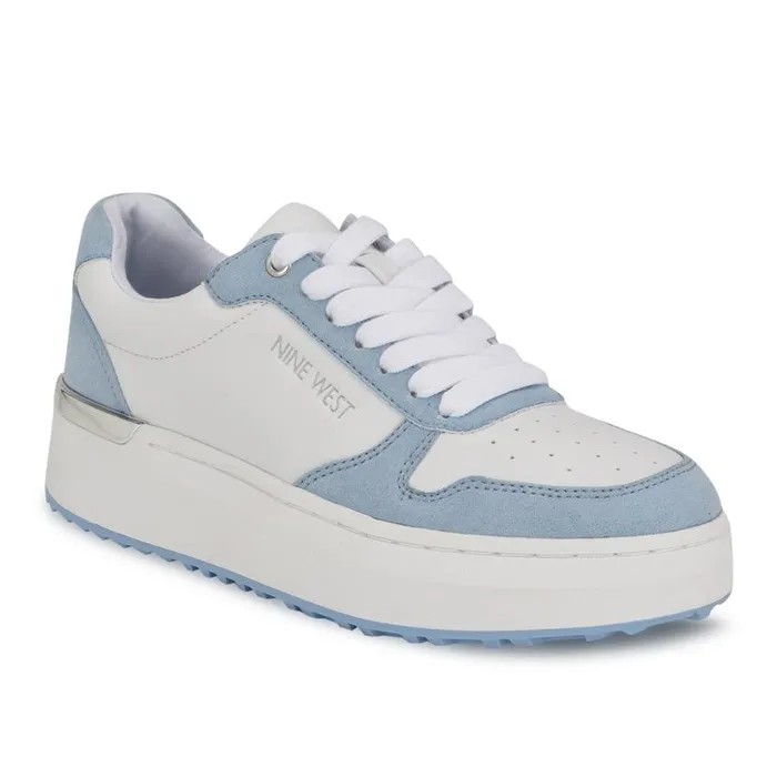 Calpha Laceup Sneakers Whitelight Blue Women Nine West Sneakers