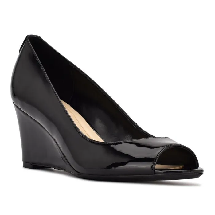 Cape 92159 Dress Wedges Black Patent Women Nine West Heels