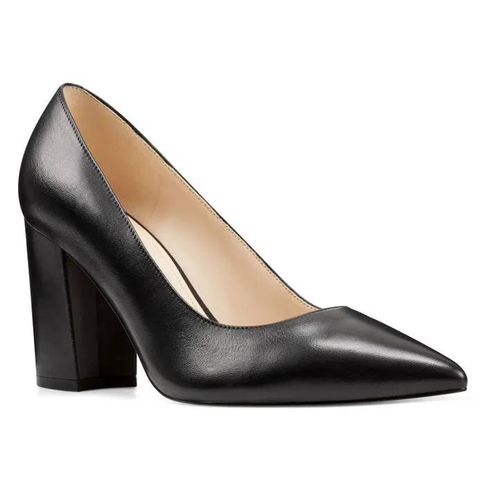Cara Dress Pumps Black Leather Women Nine West Heels