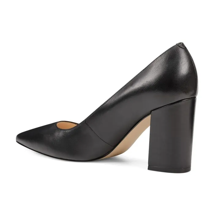 Cara Dress Pumps Black Leather Women Nine West Heels