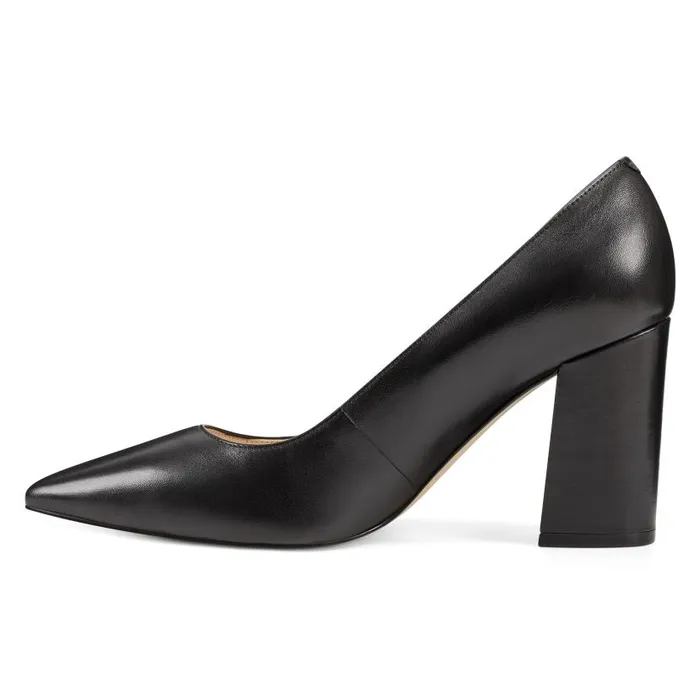 Cara Dress Pumps Black Leather Women Nine West Heels