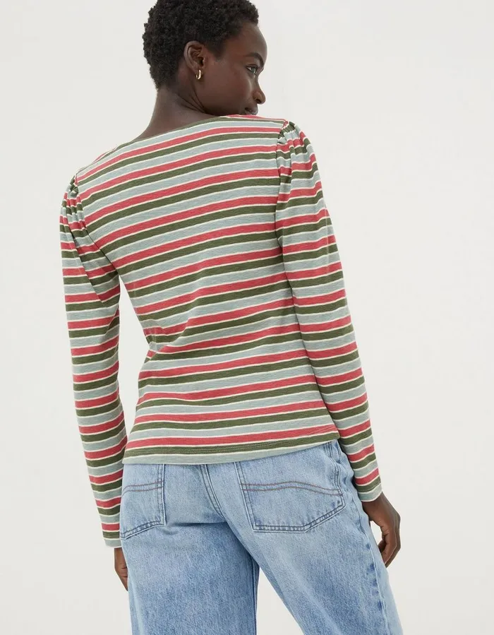 Carly Stripe Top Multi Women FatFace Tops and TShirts