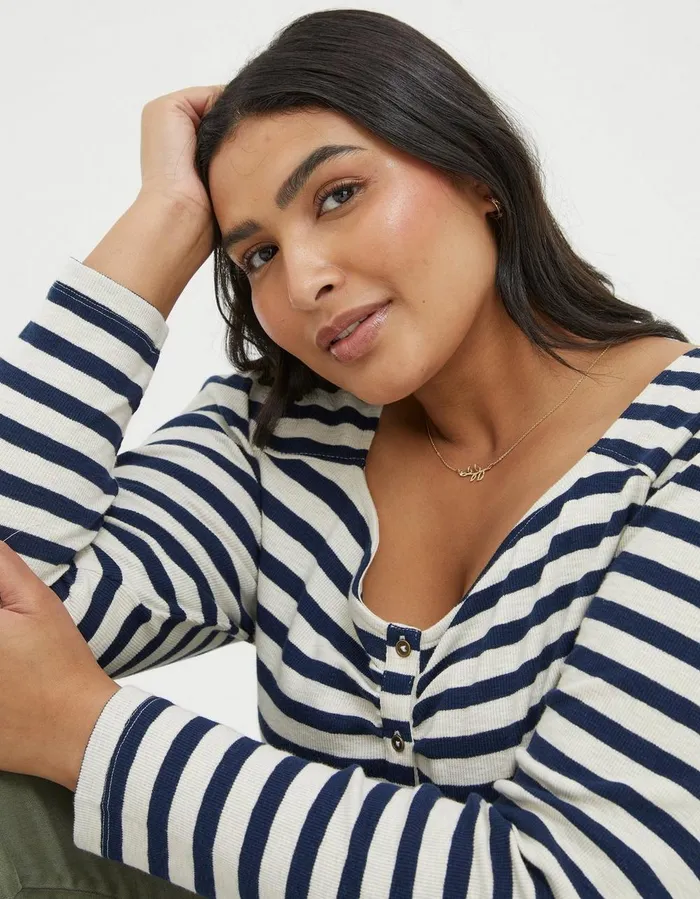 Carly Stripe Top Navy Women FatFace Tops and TShirts
