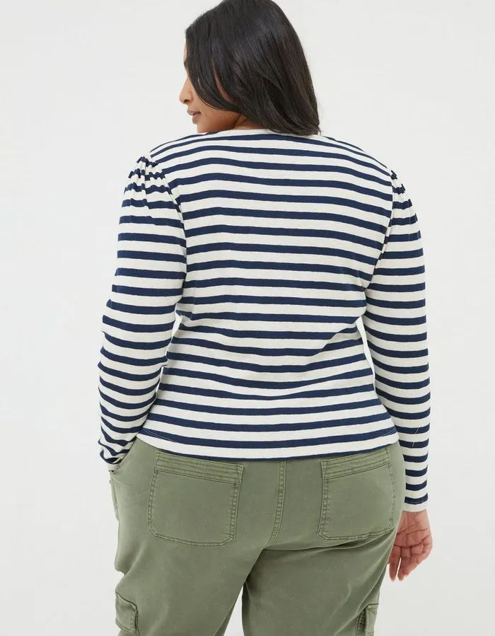 Carly Stripe Top Navy Women FatFace Tops and TShirts