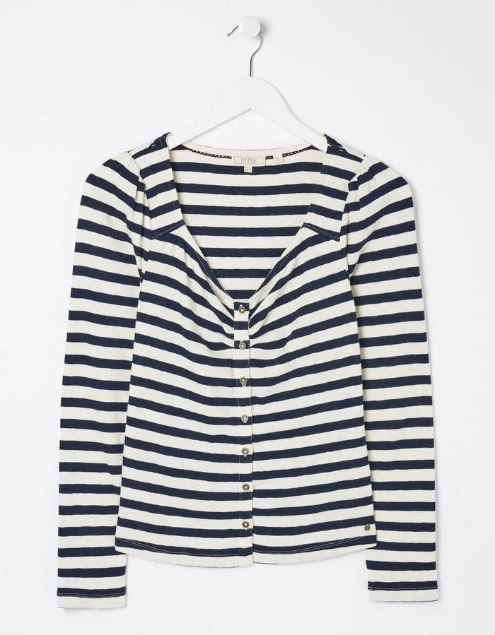 Carly Stripe Top Navy Women FatFace Tops and TShirts