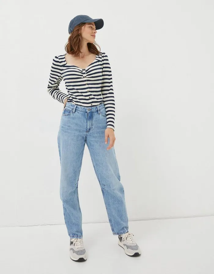 Carly Stripe Top Navy Women FatFace Tops and TShirts
