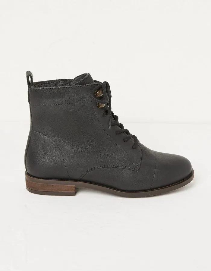 Catrin Lace Up Ankle Boot Black Women FatFace Boots