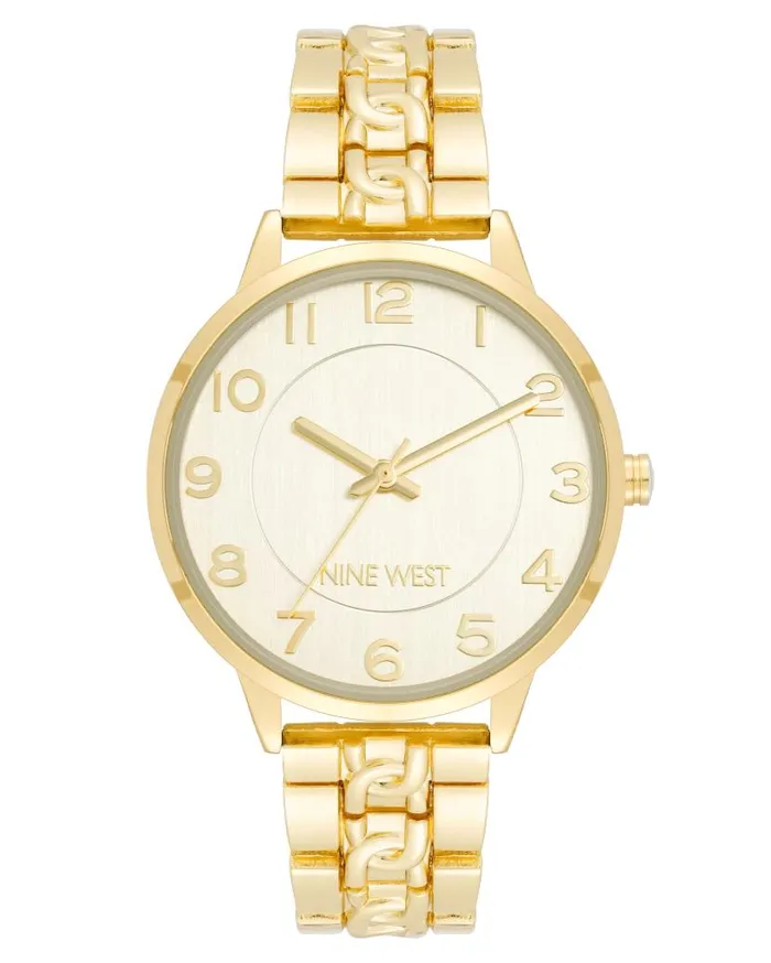 Chain Pattern Bracelet Watch Gold WomenMen Nine West Watches