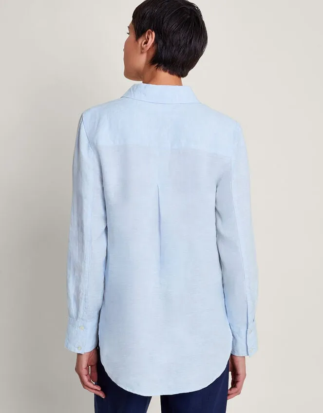 Charlie Longline Linen Shirt Blue Women Monsoon Casualwear
