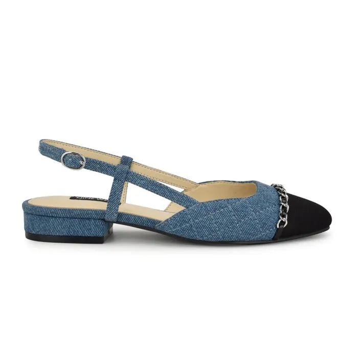 Charme Slingback Dress Flats Denim Women Nine West Flats and Loafers