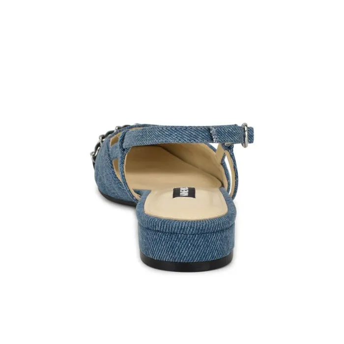 Charme Slingback Dress Flats Denim Women Nine West Flats and Loafers