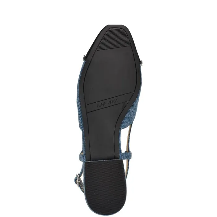 Charme Slingback Dress Flats Denim Women Nine West Flats and Loafers