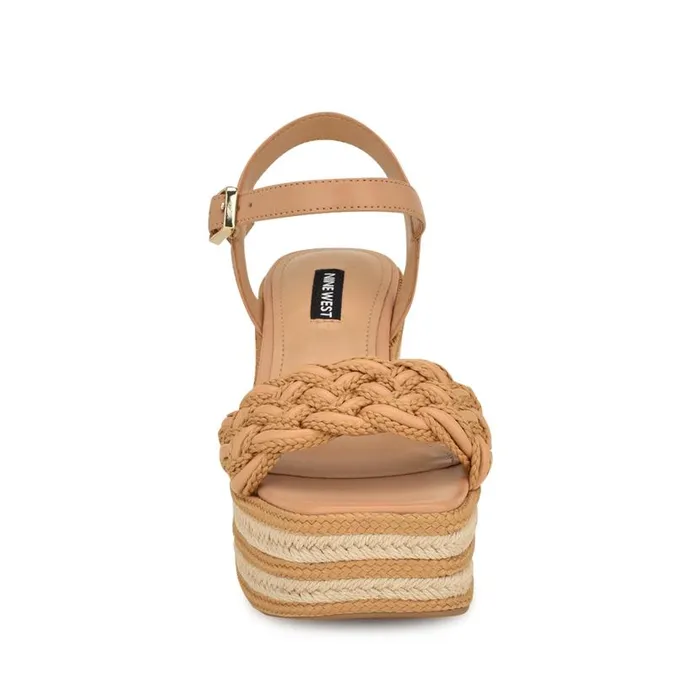 Cinka Woven Platform Sandals Light Natural Women Nine West Sandals