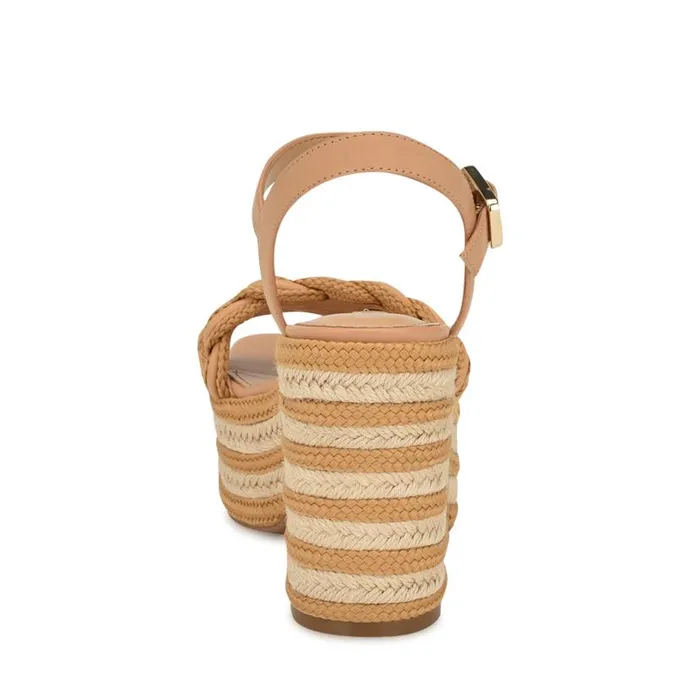 Cinka Woven Platform Sandals Light Natural Women Nine West Sandals